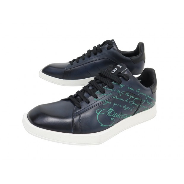 NEUF CHAUSSURES BERLUTI SNEAKERS STELLAR CUIR PATINE 7.5 41.5 NEW SHOES 1300€