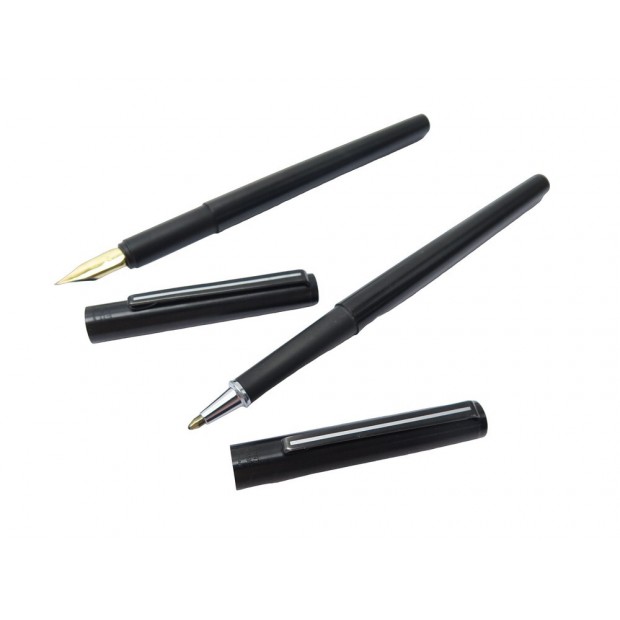 PARURE MONTBLANC STYLO NOBLESSE SLIMLINE ROLLERBALL & PLUME NOIR BLACK PEN 845€