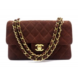 SAC A MAIN CHANEL TIMELESS EN DAIM MARRON BANDOULIERE BROWN SUEDE HAND BAG 9700€