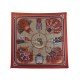 FOULARD HERMES CUIRS DU DESERT DE LA PERRIERE CARRE SOIE ROUGE SILK SCARF 495€