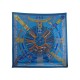 NEUF FOULARD HERMES CEINTURES ET LIENS BOURTHOUMIEUX SOIE BLEU CARRE SCARF 495€