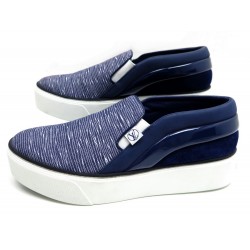 NEUF CHAUSSURES LOUIS VUITTON CATWALK 38.5 BASKETS CUIR BLEU SNEAKERS SHOES 610€