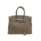 SAC A MAIN HERMES BIRKIN 35 EN CUIR TOGO ETOUPE ACIER PALLADIE HAND BAG PURSE