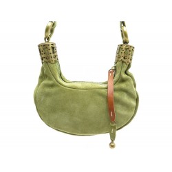 SAC A MAIN CHLOE DEMI LUNE MINI POCHETTE EPAULE DAIM VERT DEER BAG PURSE 1000€