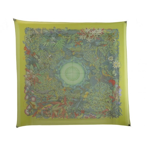 FOULARD HERMES AU COEUR DE LA VIE EN MOUSSELINE DE SOIE CARRE 90 CM SILK SCARF