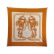 NEUF FOULARD HERMES BRIDES DE GALA CARRE 90 EN JERSEY DE SOIE ORANGE SCARF 600€