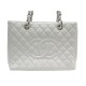 NEUF SAC A MAIN CHANEL SHOPPING LOGO CC EN CUIR CAVIAR BLANC HANDBAG PURSE 6000€