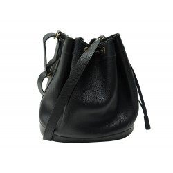 VINTAGE SAC A MAIN HERMES MARKET SEAU CUIR NOIR LEATHER HAND BAG PURSE 3800€