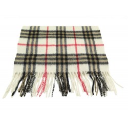 VINTAGE ECHARPE BURBERRYS EN CACHEMIRE BEIGE TARTAN CHECK CASHMERE SCARF 395€