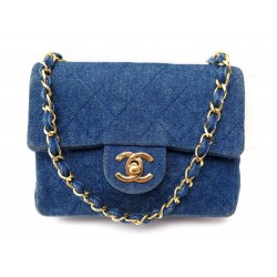 SAC A MAIN CHANEL MINI TIMELESS TOILE DENIM 