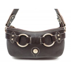 SAC A MAIN LANCEL 27 CM POCHETTE EPAULE EN CUIR MARRON HAND BAG PURSE 425€