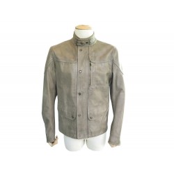 BLOUSON MATCHLESS XL L 50 FR VESTE EN CUIR BEIGE MANTEAU LEATHER JACKET 1400€