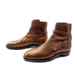 CHAUSSURES JOHN LOBB JODHPUR BOTTINES A COURROIES 8E 42 CUIR MARRON BOOTS 1180€