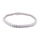 BRACELET TENNIS RIVIERE DE DIAMANTS PRINCESSE 20 OR BLANC 18K 16.1G 5.39CT STRAP