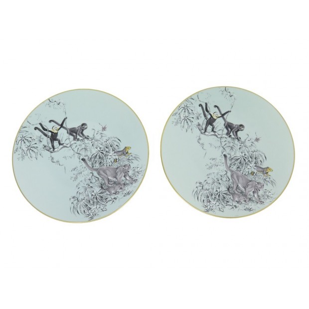 NEUF 2 ASSIETTES DE PRESENTATION HERMES CARNETS D'EQUATEUR PORCELAINE PLATE 480€