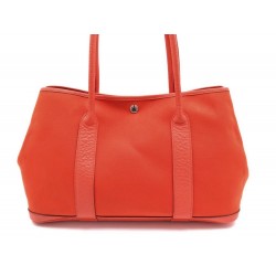 SAC A MAIN HERMES GARDEN PARTY LARGE 39CM EN TOILE & CUIR ORANGE HAND BAG 2520€