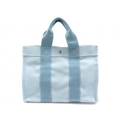 SAC A MAIN HERMES TOTO 36 CM CABAS EN TOILE BLEU CANVAS HAND BAG PURSE 800€