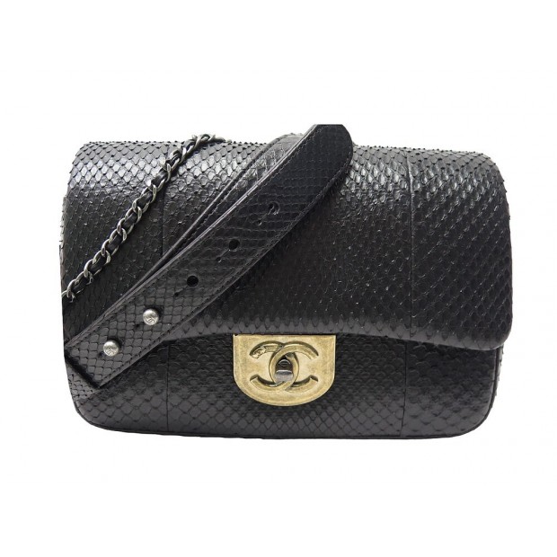 NEUF SAC A MAIN CHANEL RABAT TIMELESS CUIR PYTHON BANDOULIERE HAND BAG 10500€