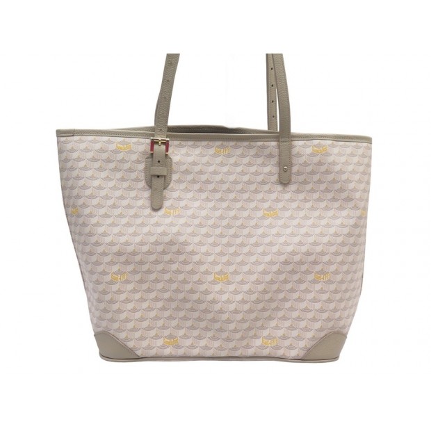 SAC A MAIN FAURE LE PAGE DAILY BATTLE 35 TOILE ECAILLE SABLE TOTE HAND BAG 1350€