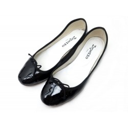 CHAUSSURES REPETTO CAMILLE V511V-410 38.5 BALLERINES EN CUIR VERNI NOIR 215€