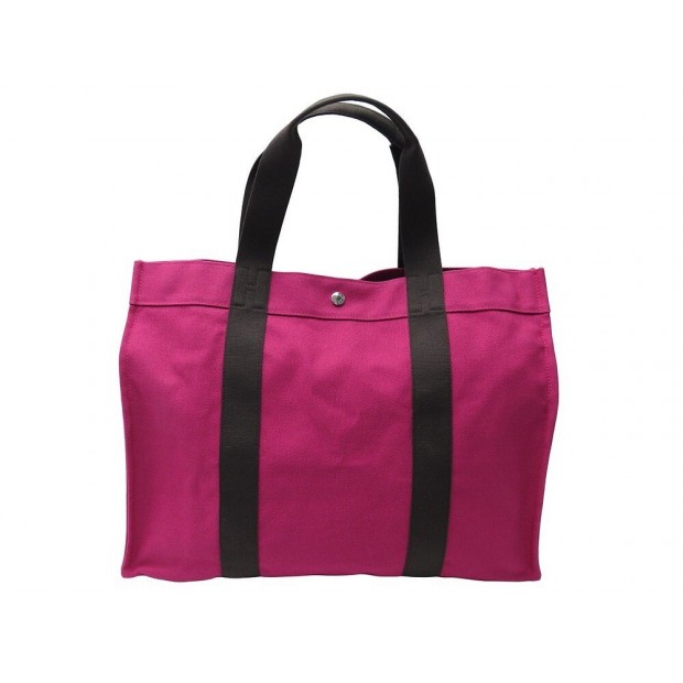 NEUF SAC A MAIN HERMES FOURRE TOUT HERLINE TOILE FUSCHIA CABAS POCHETTE TOTE BAG