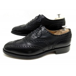 NEUF CHAUSSURES CHURCH'S BURWOOD 9.5F 43.5 RICHELIEU BOUT FLEURI CUIR NOIR 620€