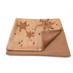 ECHARPE REVERSIBLE HERMES FLOCONS DE NEIGE EN SOIE & ANGORA MARRON SCARF 545€