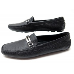 CHAUSSURES PRADA 37 IT 38 FR MOCASSINS EN CUIR GRAINE NOIR LOAFERS SHOES 470€