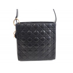 SAC A MAIN CHRISTIAN DIOR LADY CUIR MATELASSE CANNAGE NOIR QUILTED PURSE 1800€