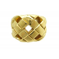 BRACELET CHANEL MANCHETTE EN METAL DORE TRESSE BIJOU T 16 CM GOLDEN JEWEL