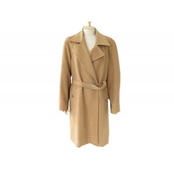 VINTAGE MANTEAU LONG HERMES 42 L EN POIL DE CHAMEAU CAMEL FEMME WOOL COAT 3800€