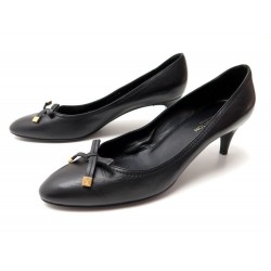 CHAUSSURES LOUIS VUITTON 40.5 41 ESCARPINS EN CUIR NOIR BLACK SHOES PUMP 480€