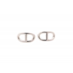 NEUF BOUCLES D'OREILLES HERMES CHAINE D'ANCRE EN ARGENT 925 ECRIN EARRINGS 335€