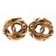 BOUCLES D'OREILLES CHANEL LOGO CC AJOURE EN METAL DORE RONDES + SAC EARRINGS