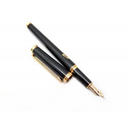 NEUF STYLO A PLUME MONTBLANC NOBLESSE OBLIGE OR 14K EN RESINE NOIR FOUNTAIN PEN