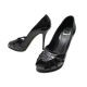 CHAUSSURES CHRISTIAN DIOR 38.5 ESCARPINS CUIR VERNI NOIR LEATHER PUMP SHOES 990€