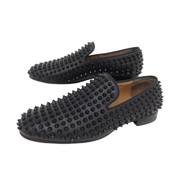 CHAUSSURES MOCASSINS CHRISTIAN LOUBOUTIN DANDELION SPIKE CUIR 39.5 SHOES 1195€