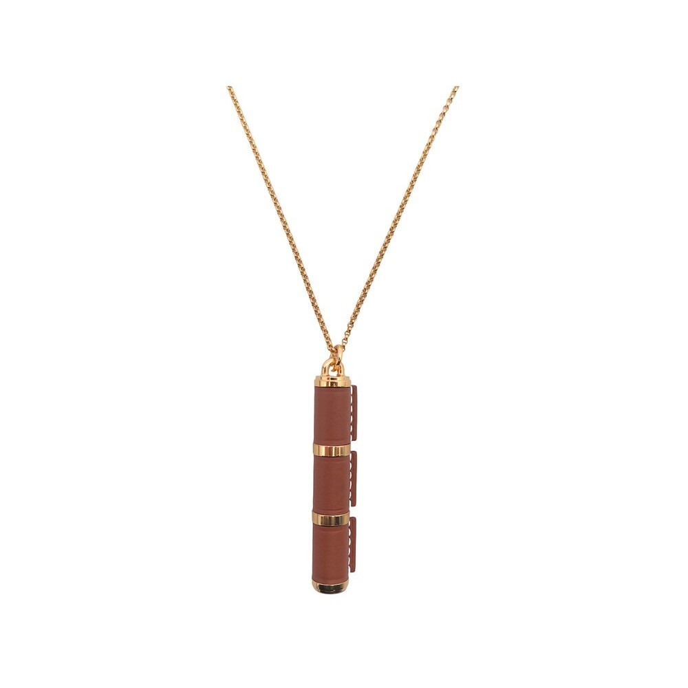 collier hermes charniere gm 84 cm cuir metal dore 