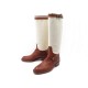 CHAUSSURES LOUIS VUITTON 7.5 41.5 BOTTES BIMATIERE TOILE BEIGE & CUIR BOOTS 950€