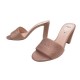 CHAUSSURES FENDI LOGO 39.5 MULES A TALONS SATIN ROSE + BOITE HEEL SANDALS 800€