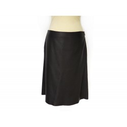 NEUF JUPE HERMES TRAPEZE EN CUIR DE CERF 40 DOUBLURE SOIE LEATHER SKIRT 3500€