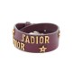 NEUF BRACELET DIOR DOUBLE TOUR J'ADIOR 16/18 EN CUIR BORDEAUX LEATHER STRAP 490€