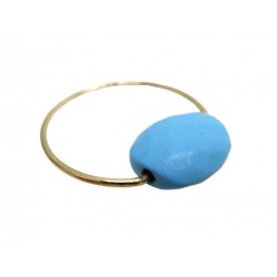 BAGUE MORGANNE BELLO FRIANDISE T 54 COUSSIN QUARTZ BLEU TURQUOISE OR JAUNE 240€