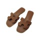 CHAUSSURES HERMES MULES ORAN H021056Z 35.5 EN CUIR MARRON + POCHON SANDALS 595€