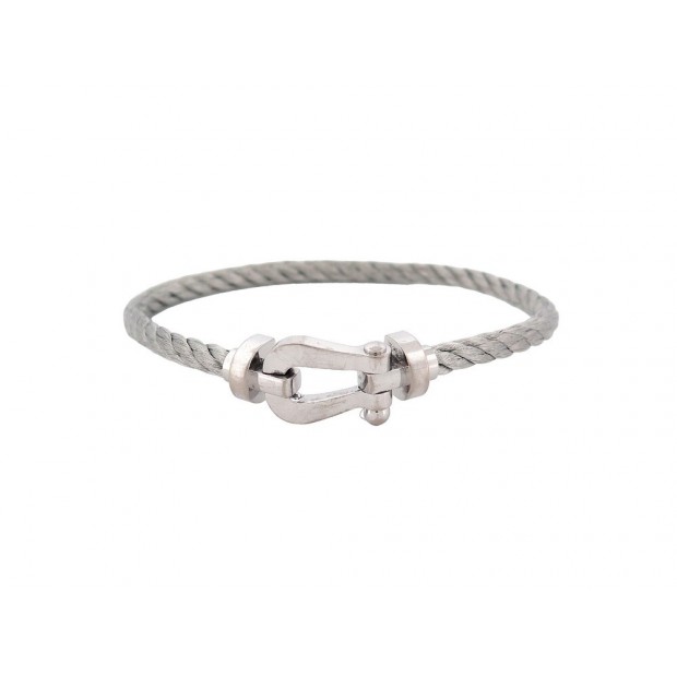 BRACELET FRED FORCE 10 GM OB0005/6B0109 18 MANILLE EN OR BLANC 18K BANGLE 3580€