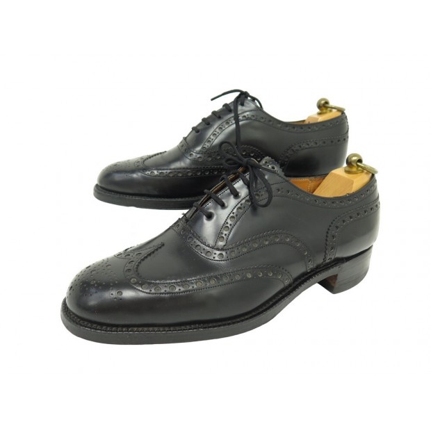 CHAUSSURES CHURCH'S BURWOOD 8.5F 42.5 RICHELIEU BOUT FLEURI CUIR NOIR SHOES 940€