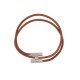 NEUF BRACELET HERMES TOURNIS DOUBLE TOUR T24 CUIR MARRON & PALLADIE BANGLE 410€