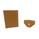 VINTAGE PORTE CARTES HERMES + PORTE MONNAIE 24 VERSO EN CUIR COUCHEVEL GOLD 848€