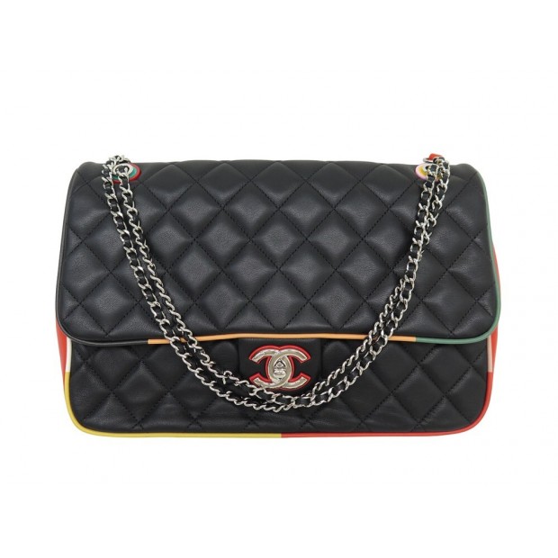 SAC A MAIN CHANEL CLASSIQUE TIMELESS JUMBO CROISIERE CUIR TRICOLORE PURSE 8400€