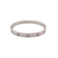 BRACELET CARTIER LOVE CRB6067617 OR BLANC GRIS 18K T16 + CERTIFICAT BANGLE 8550€